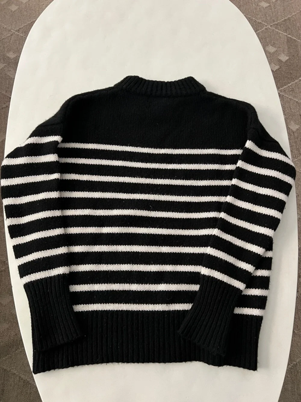 La Ligne Marin Striped Wool and Cashmere Sweater Black White XS $325